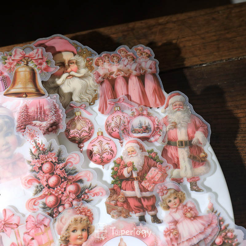 Vazi Pink Christmas Vellum Stickers - Taperlogy vazi-pink-christmas-vellum-stickers-taperlogy
