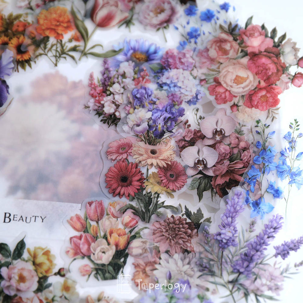 Fawa Floral Bouquet Vellum Stickers - Taperlogy