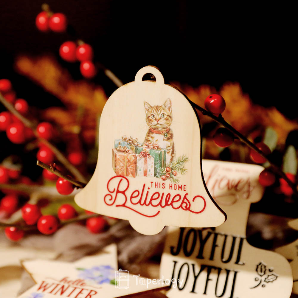 Lano Handwritten Christmas Phrases Crystal Rub-on Stickers - Taperlogy