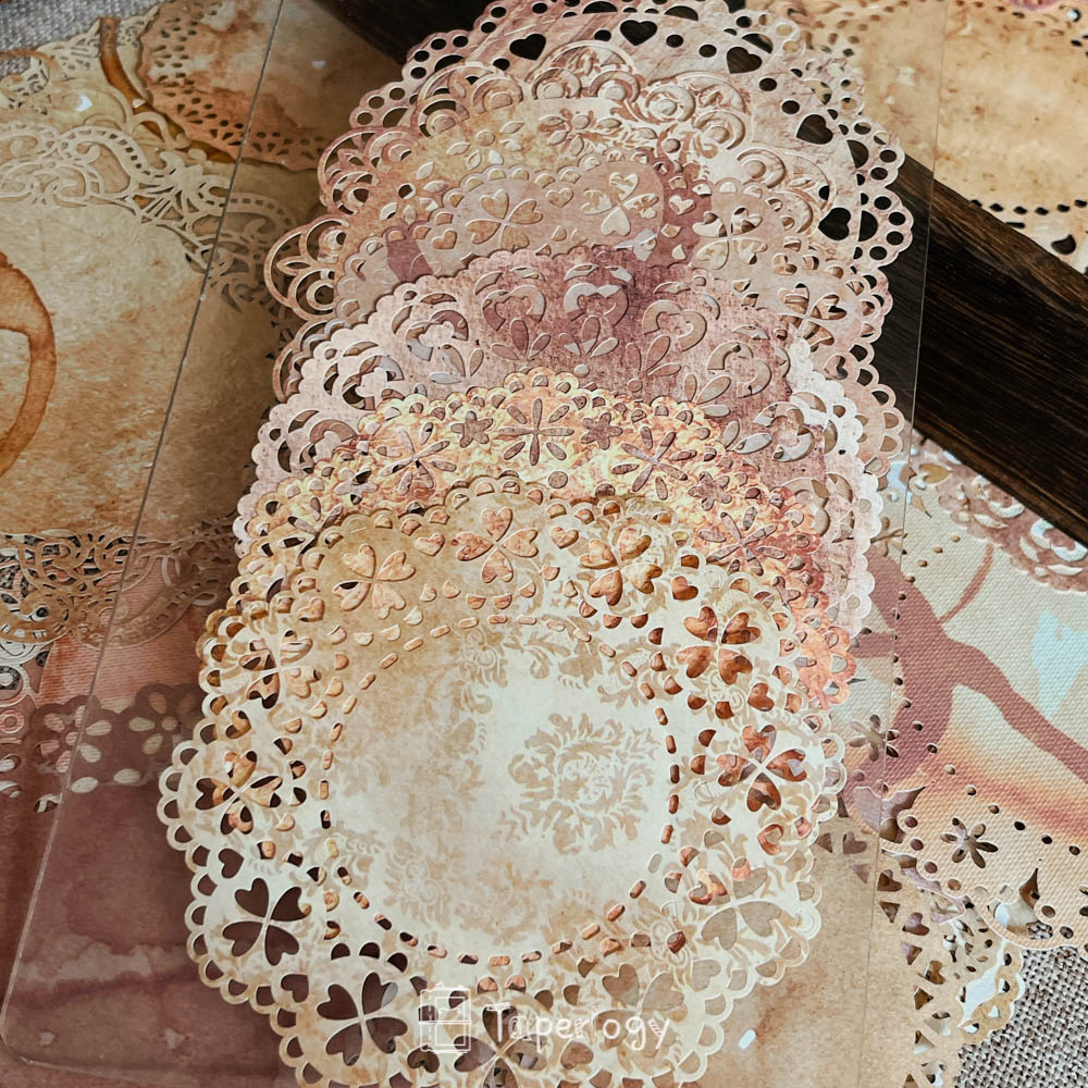 Boju Coffee-stained Lace Paper - Taperlogy