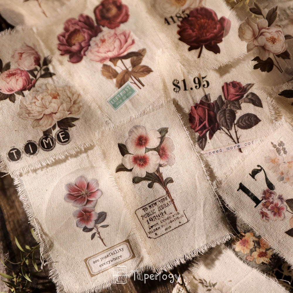 Yoli Vintage Floral Rub-on Stickers | Transfer Sticker - Taperlogy