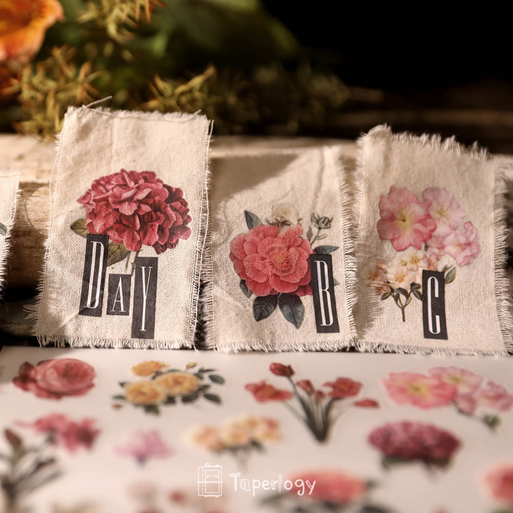Yoli Vintage Floral Rub-on Stickers | Transfer Sticker - Taperlogy