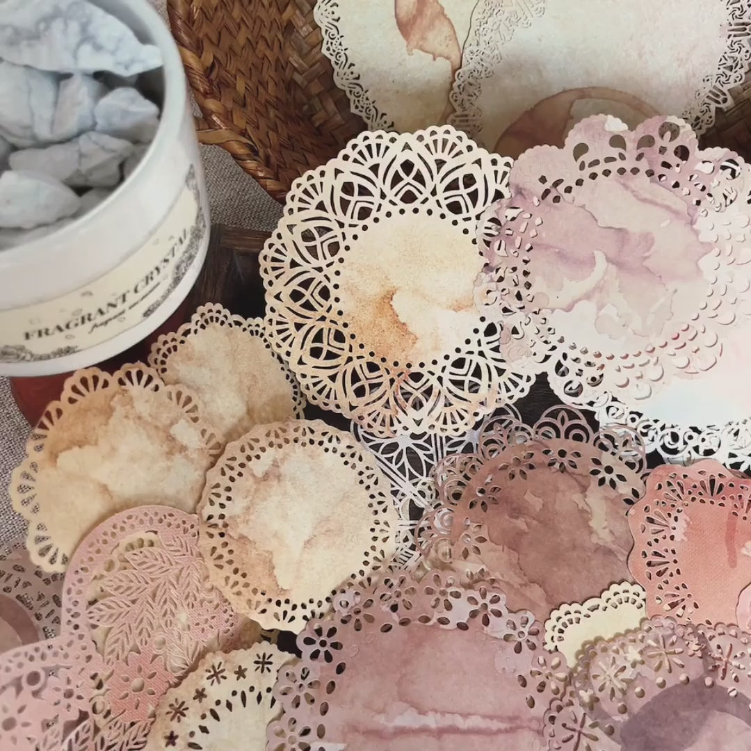 Boju Coffee-stained Lace Paper - Taperlogy
